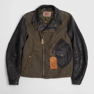 Thedi Leathers Vintage Style D-Pocket Motorcycle Jacket