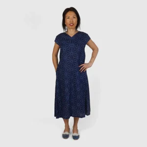 Blue Blue Japan Ladies Linen Asanoha Dress