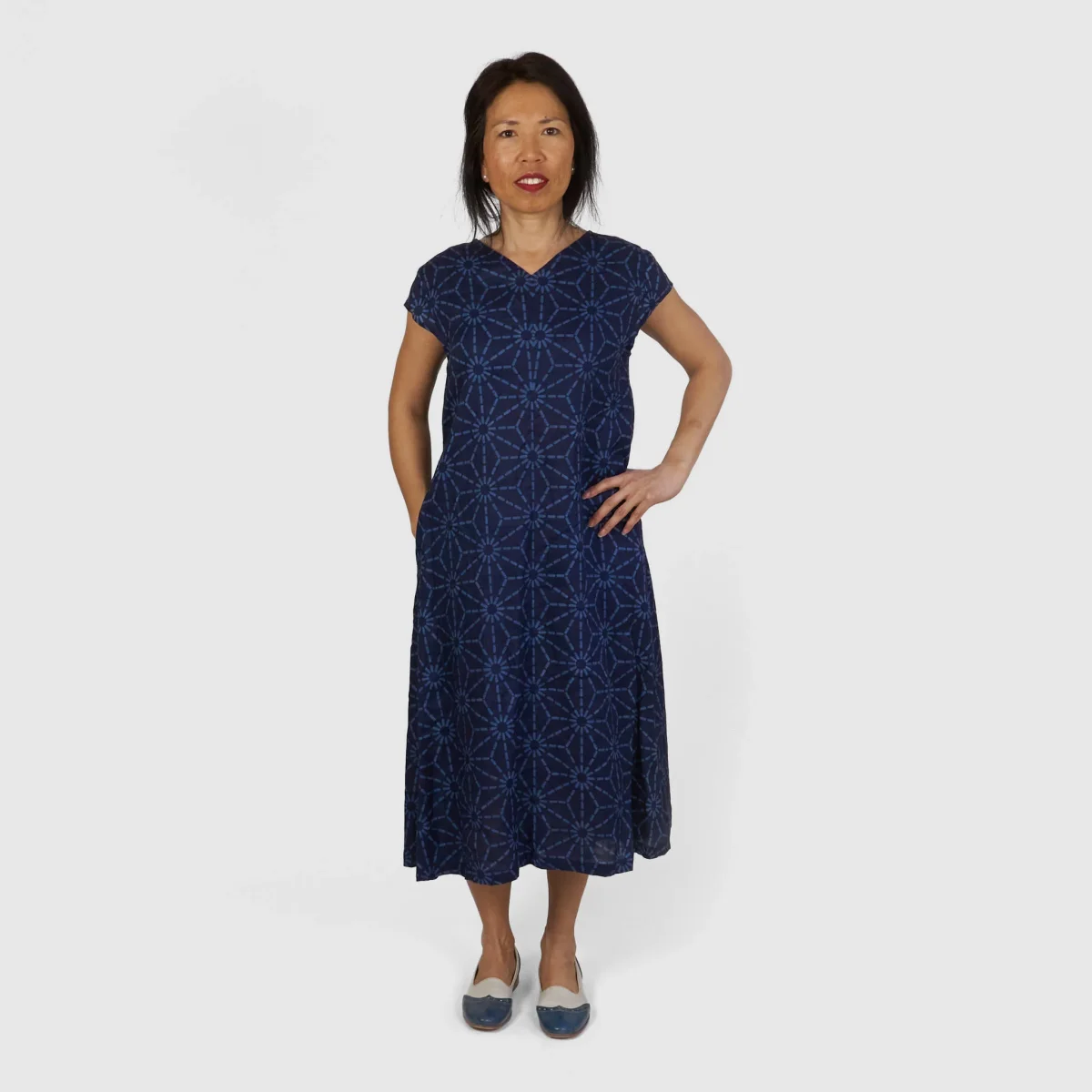 Blue Blue Japan Ladies Linen Asanoha Dress