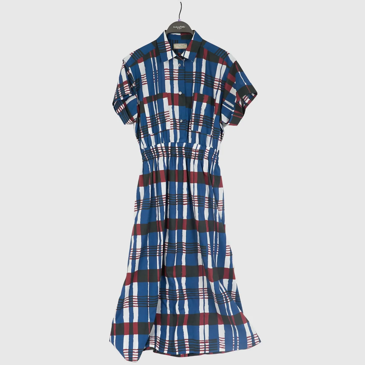 Tintoria Mattei Ladies Cotton Summer Plaid Dress - Image 2