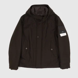 Stone Island Ghost Piece Wool Blend Flannel Parka