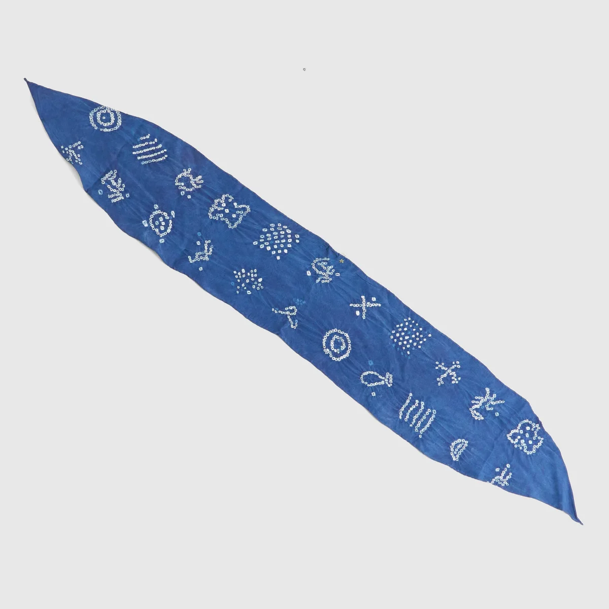 11.11 / eleven eleven Indigo Silk Batique Stripe Bandana